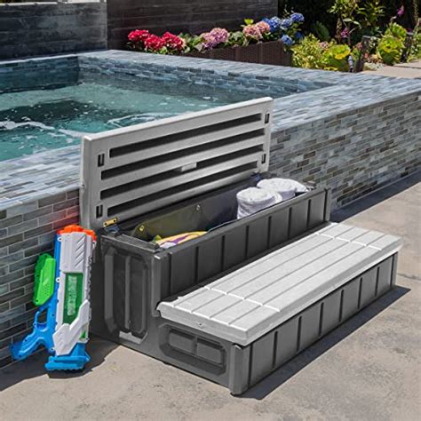 Xtremepowerus Universal Step Spa Hot Tub Step With Storage