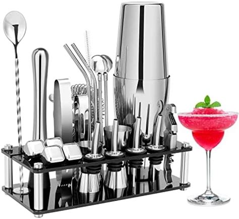 Amazon Kitessensu Cocktail Shaker Set Bartender Kit With Stand