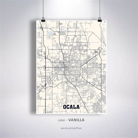 Ocala Map Print Ocala City Map Florida Fl Usa Map Poster Etsy