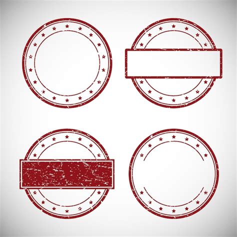 Premium Vector Set Of Red Grunge Rubber Stamp Illustration