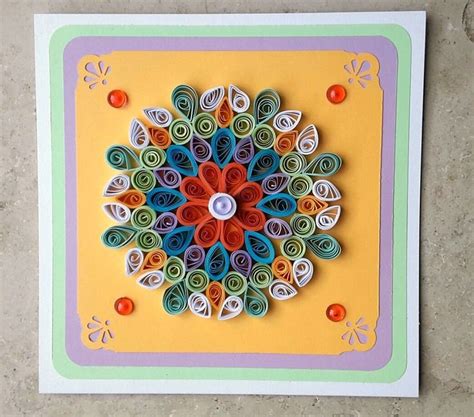 Karte Mit Quillingmandala Quilling Origami Mandala