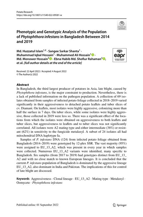 Pdf Phenotypic And Genotypic Analysis Of The Population Of