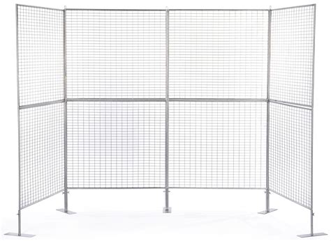 Displays2go Art Display Grids Floor Standing Double Sided Metal Mesh