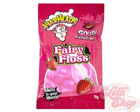 Warheads Strawberry Fairy Floss 15g The Lolli Shop