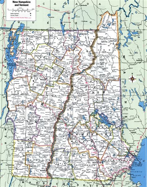 Map Of New Hampshire Counties Free Printable Map Of New Hampshire