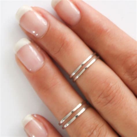 Above The Knuckle Rings Sterling Silver Stacking Rings Etsy