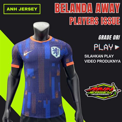 Jual Player Issue Jersey Baju Bola Belanda Away Home Piala Eropa