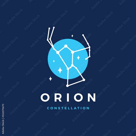 Orion Star Constellation The Hunter Logo Vector Icon Illustration Stock ...