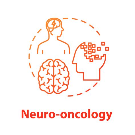 Neuro oncology concept icon. Study of brain neoplasms. Danger of