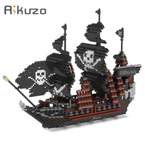 Rikuzo Black Pearl Pirate Ship Model Building Block Set 3633pcs Large