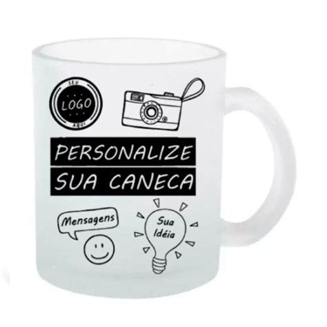 Caneca Vidro Fosco 325ml 6 Unidades Lapa Sublimação Deko Canecas