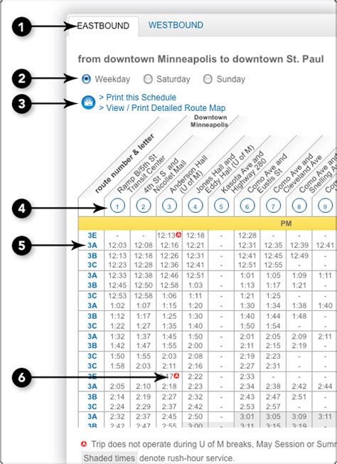 Reading a Schedule - Metro Transit