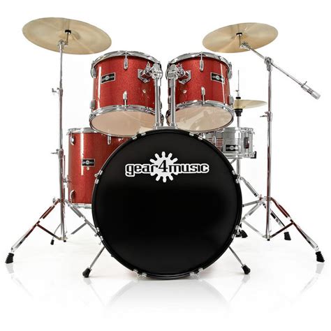 GD 7 Drum Kit By Gear4music Red Sparkle At Gear4music