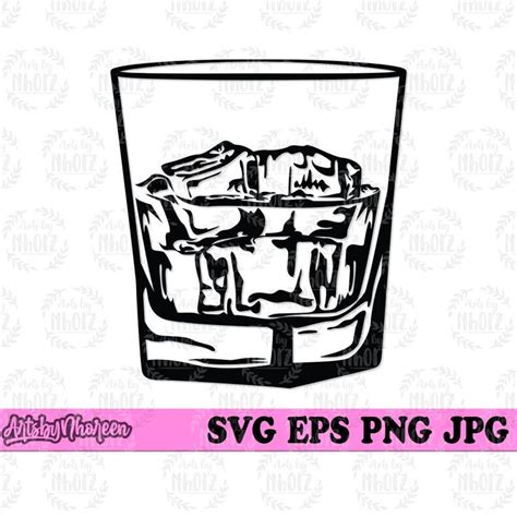 Glass Of Whisky Svg Whisky Clipart On The Rocks Svg Whisky Cutfile