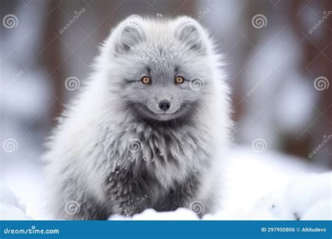 Close-up of Arctic Fox in Winter Coat Stock Illustration - Illustration ...