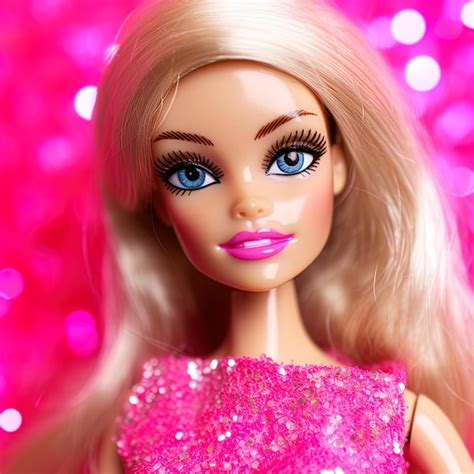 Mu Eca Barbie Con Colores Rosas Foto Premium