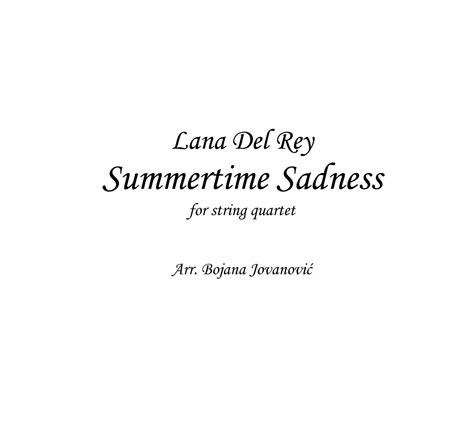 Summertime sadness Sheet music - Lana Del Rey - Happy Sheet Music