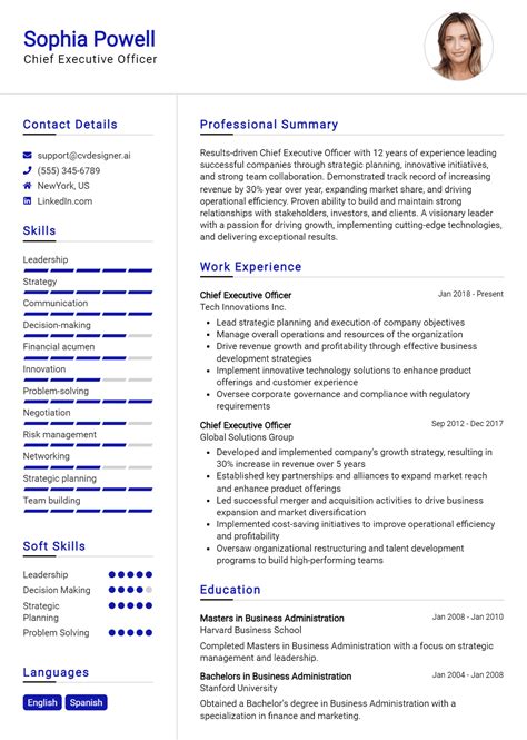 Chief Executive Officer Resume Example For 2024 Tips To Stand Out