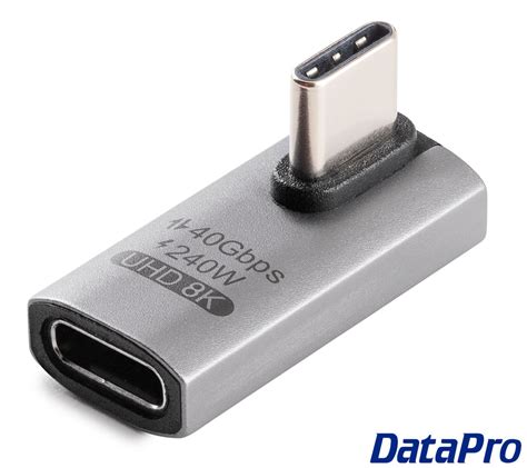 USB C USB4 Right Angle Left Right Twist Adapter DataPro