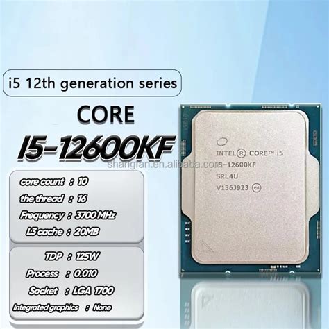 For Intel Core I5 12600kf 34 Ghz Ten Core Sixteen Thread Cpu Processor 10nm L320m 125w Lga