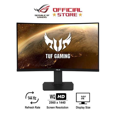 Asus TUF Gaming VG32VQ 32" WQHD (2560x1440), 144Hz, HDR CurvedGaming ...