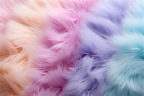 Premium AI Image | Different colors of fluffy fabric in a rainbow pattern