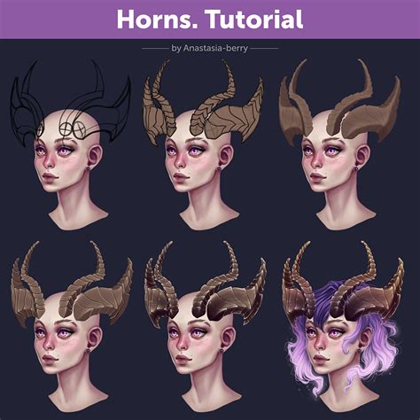 Horns Tutorial How To Draw By Anastasia Berry On Deviantart