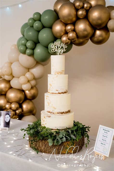 Tier Semi Naked Wedding Cake
