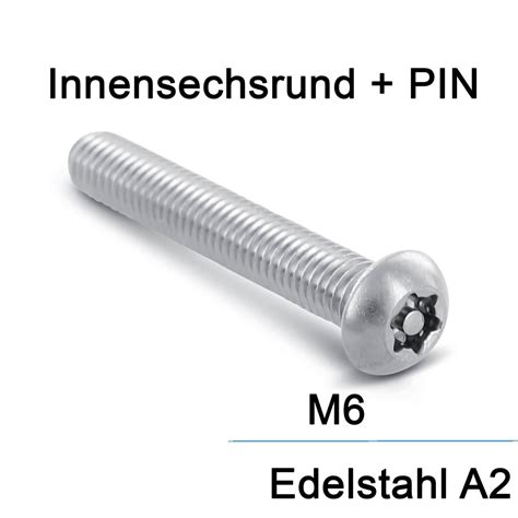 Metrische Sicherheitsschraube Pin Torx M8 Flachrundkopf Resis T