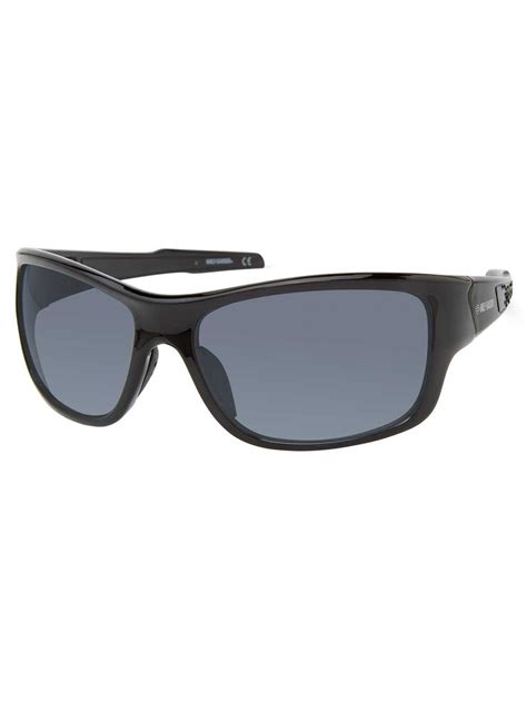 Harley Davidson Mens Sporty Fit Sunglasses Shiny Black Frames And Smoke Lenses Harley Davidson