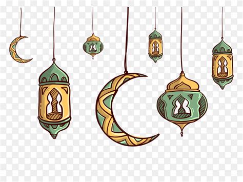 Ramadan Kareem Accessories With Lanterns Vector Png Similar Png