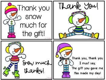 Snowman thank you cards by Jami Jones | Teachers Pay Teachers