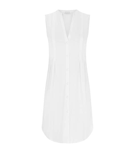 Womens Hanro White Cotton Deluxe Sleeveless Nightdress Harrods Us