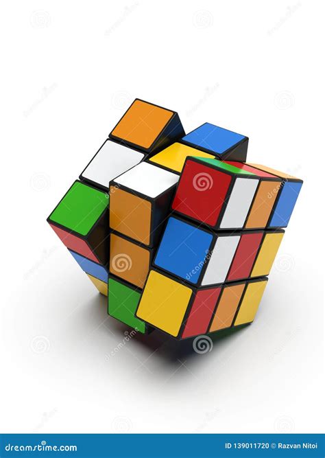 Rubik S Cube Shuffled And Rotated Extreme Detail Editorial Image