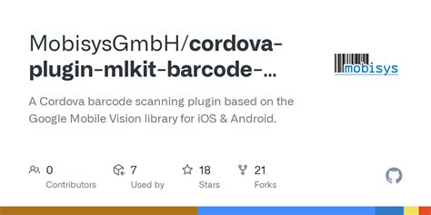 GitHub MobisysGmbH Cordova Plugin Mlkit Barcode Scanner A Cordova