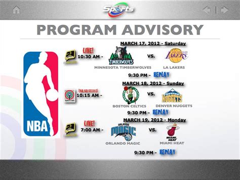 GET THE WONG IDEA: NBA on Free TV Schedule: March 17-19, 2012