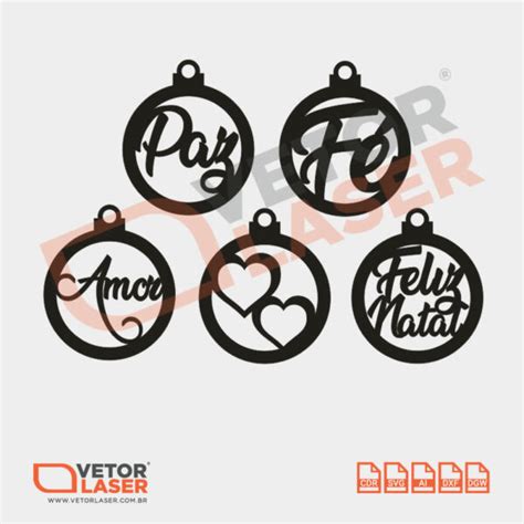 Vetor Enfeites Rvore De Natal Cdr Ai Svg Dxf E Dgw