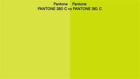 Pantone 380 C Vs Pantone 381 C Side By Side Comparison