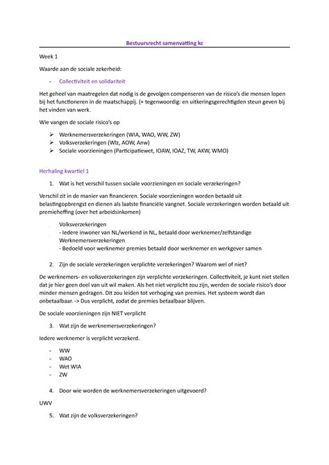 Sociaal Bestuursrecht Samenvatting Kc Bestuursrecht Samenvatting Kc