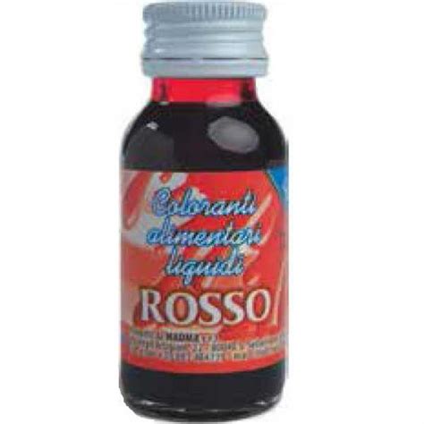 Colorante Alimentare Liquido Rosso Idrosolubile In Bottiglia Da 35 G