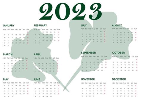 Conception De Calendrier Simple 2023 Vecteur Premium