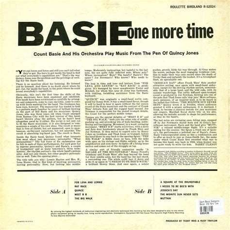 Count Basie Orchestra Basie One More Time Vinyl Lp Us