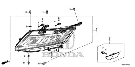 Honda Odyssey Clip L Headlight Led Electrical Halogen Thr