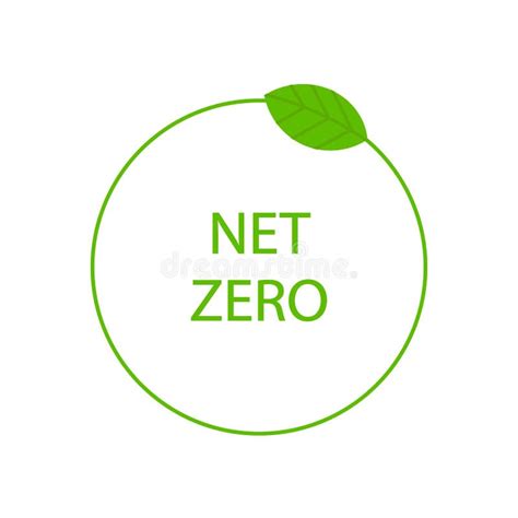 Net Zero Label Co2 Neutral Green Icon With Leaves Eco Friendly