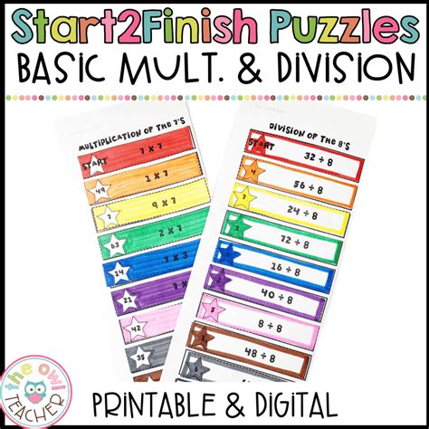 Basic Multiplication And Division Facts Start2finish Puzzles Printable