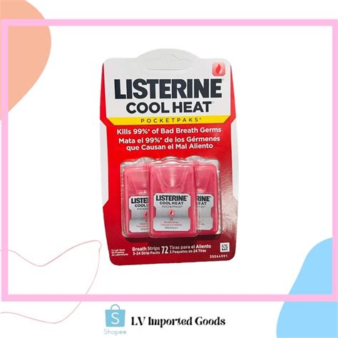 Listerine Cool Heat Pocketpaks Breath Strips For Oral Care 24 Strip