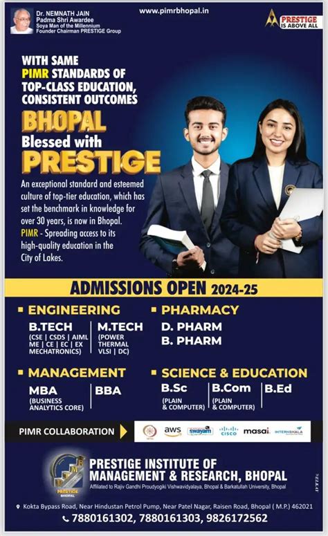 Prestige Institute of Management and Research (PIMR) - Your Gateway to Quality Education in Bhopal