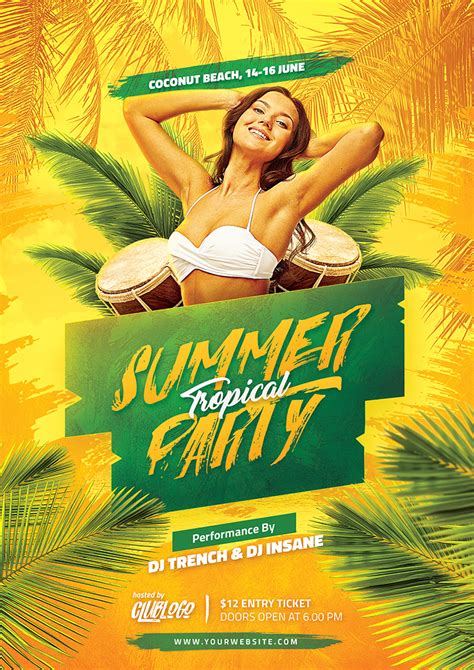 Tropical Summer Party Flyer On Behance