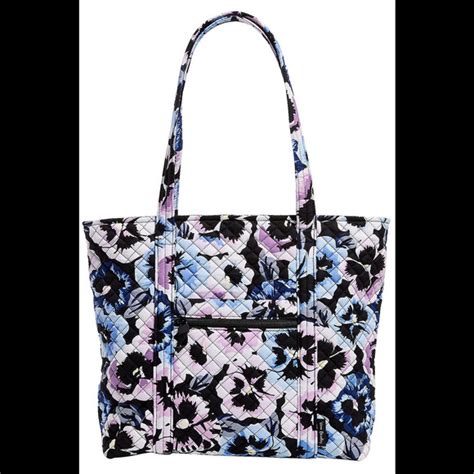 Vera Bradley Bags Vera Bradley Printed Cotton Vera Tote Bag Plum Pansies Poshmark