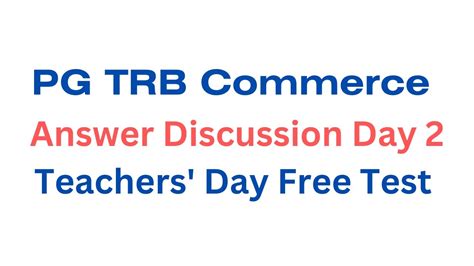 Pg Trb Commerce Answer Discussion Day Teachers Day Free Test